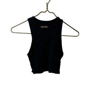 Get Better Today | black cropped tank top ribbed small